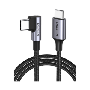 Cable USB-C a USB-C | 1 Metro | Conector con Ćngulo Recto de 90° | Carga RĆ”pida de hasta 60W | 480 Mbps | PD3.0 | QC4.0/3.0/2.0 | FPC | AFC | Protección Integrada| Caja de Aluminio | Nylon Trenzado | Color Negro.