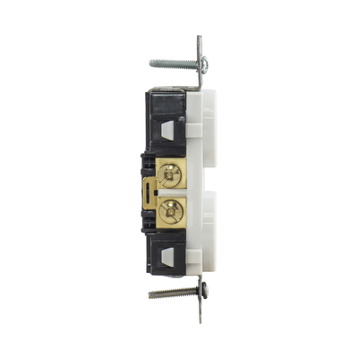 Contacto Dúplex 20 A, 125 V, 2 Polos, 3 Hilos, Cableado Posterior y Lateral, Color Blanco (Nema 5-20R). - Image 3