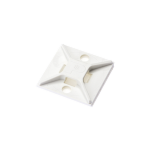 Sujetador Para Cable de 4 VÃas, con Adhesivo, 25.4 x 25.4mm (1in x 1in), Color Blanco, Uso en Interior, 1 pieza