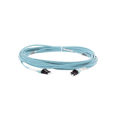 Jumper de Fibra Optica Multimodo 50/125 OM4, LC-LC Duplex, OFNR (Riser), Color Aqua, 10 Metros - Image 2