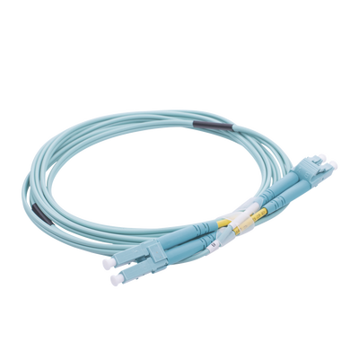 Jumper de Fibra Óptica Multimodo OM4 50/125 LC-LC OFNR (Riser), 2.0 mm, Dúplex, Aqua, 2 metros - Image 2